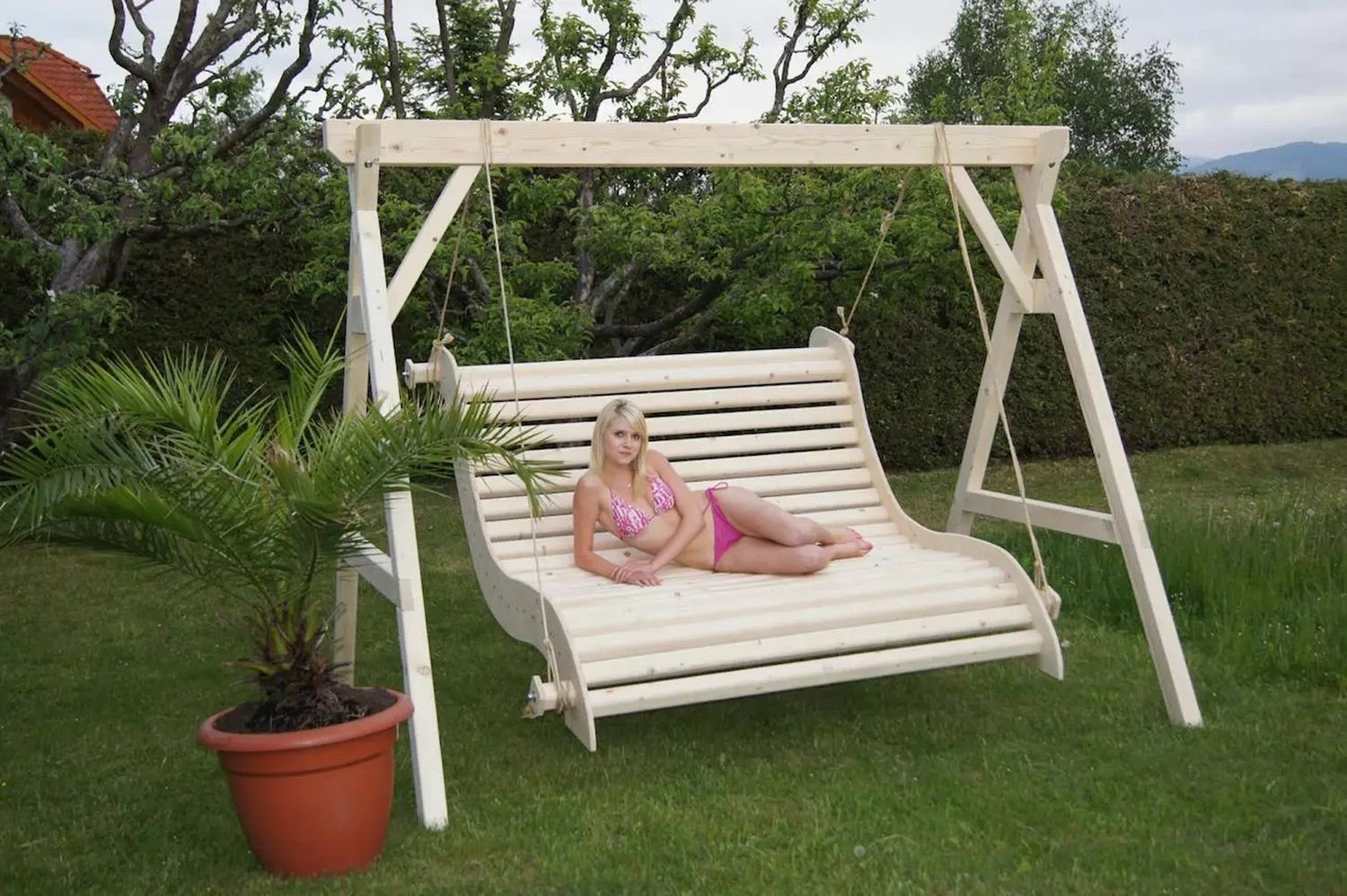PureHaven Hollywoodschaukel Standard für 3 Personen 242x201x265 cm, 3-Sitzer