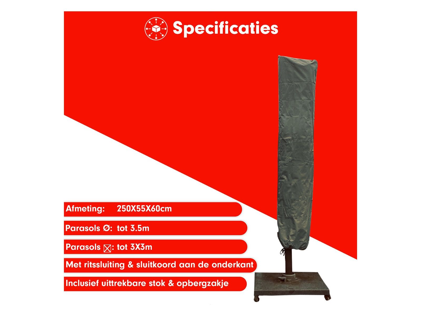 CUHOC Diamond 250x55x60 Sonnenschirm Schutzhülle