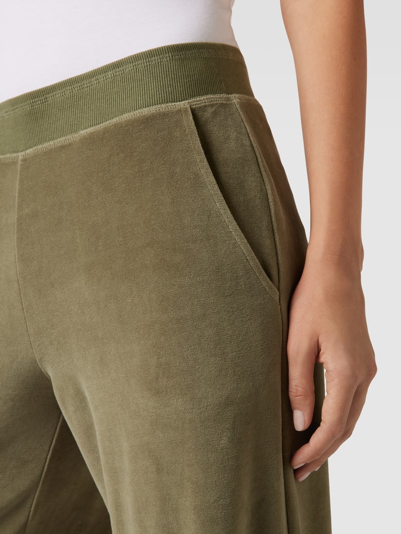 Flared Cut Hose mit elastischem Bund in khaki