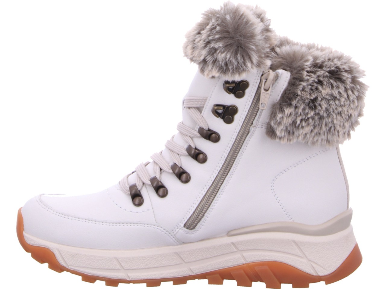 RIEKER Komfort Sandalen weiss Schnürstiefelette Evolution, frost white