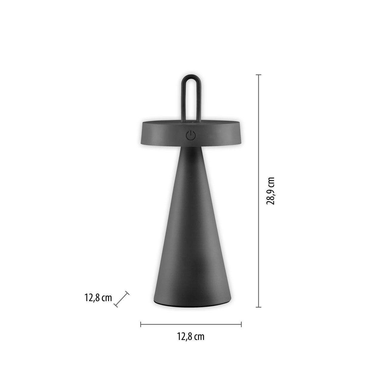 JUST LIGHT Akku Tischleuchte ALWA, 1x LED-Board/1,50Watt/2700Kelvin, IP44, Schwarz