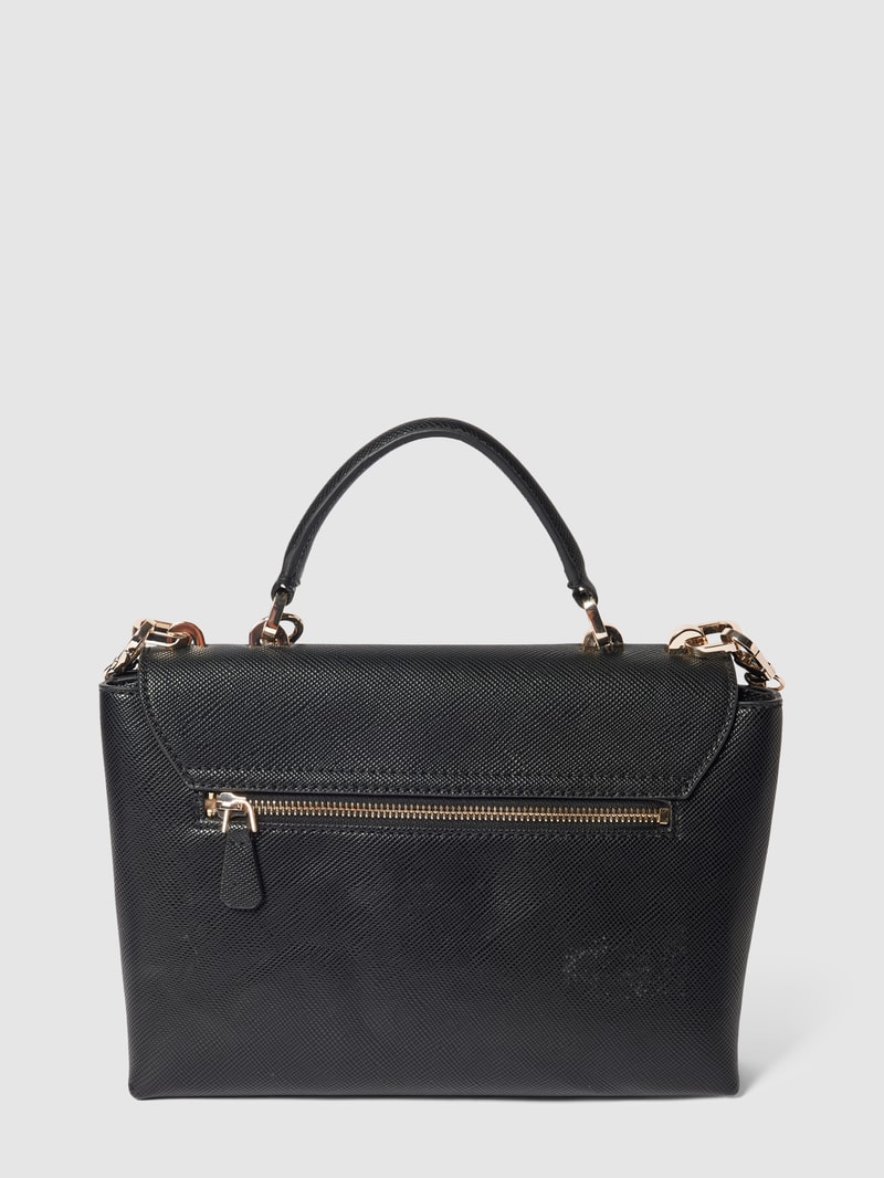 Handtasche mit Label-Applikation Modell 'CRAIG' in schwarz