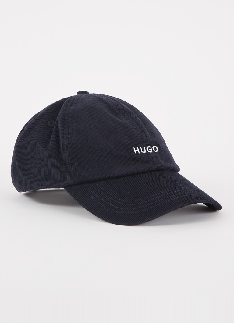 HUGO BOSS kepurė iš velveto su siuvinėtu logotipu