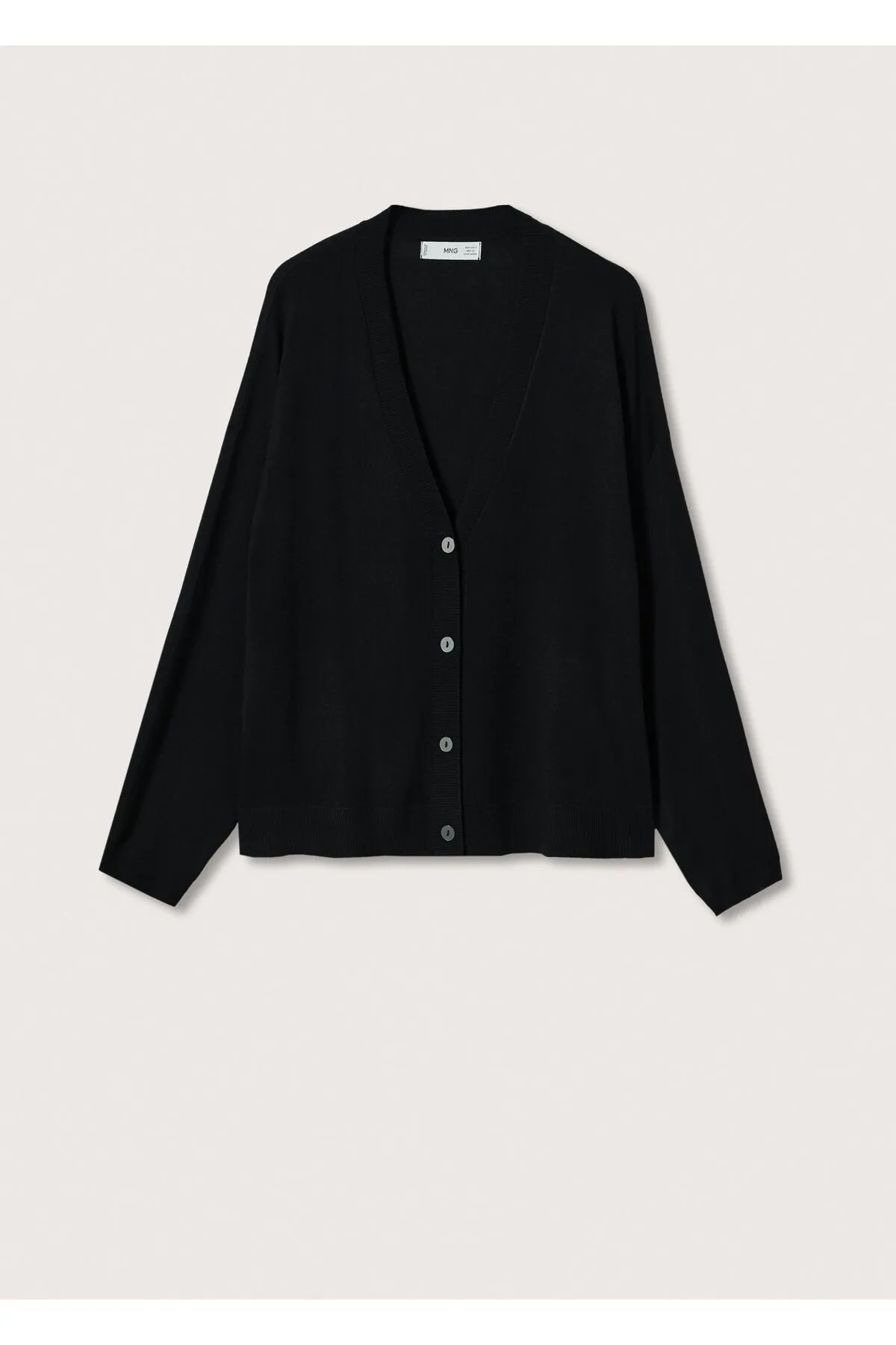 MANGO  Schwarze Damen-Strickjacke 37063834