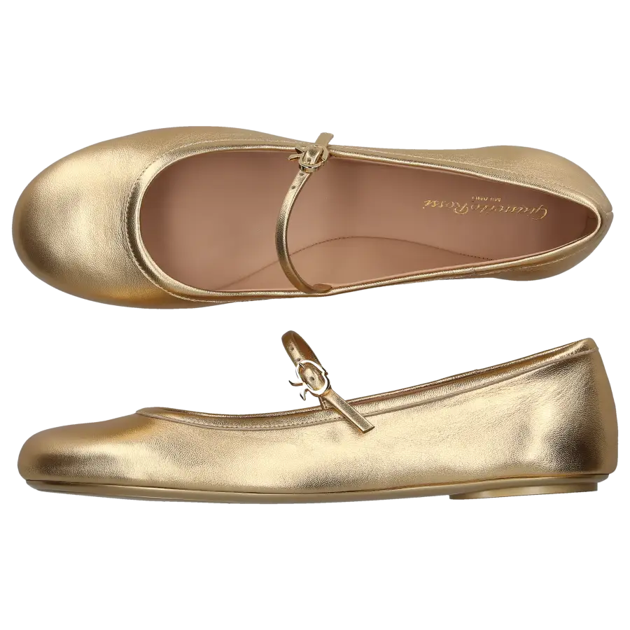 Gianvito Rossi - Riemchenballerinas CARLA Nappaleder - gold