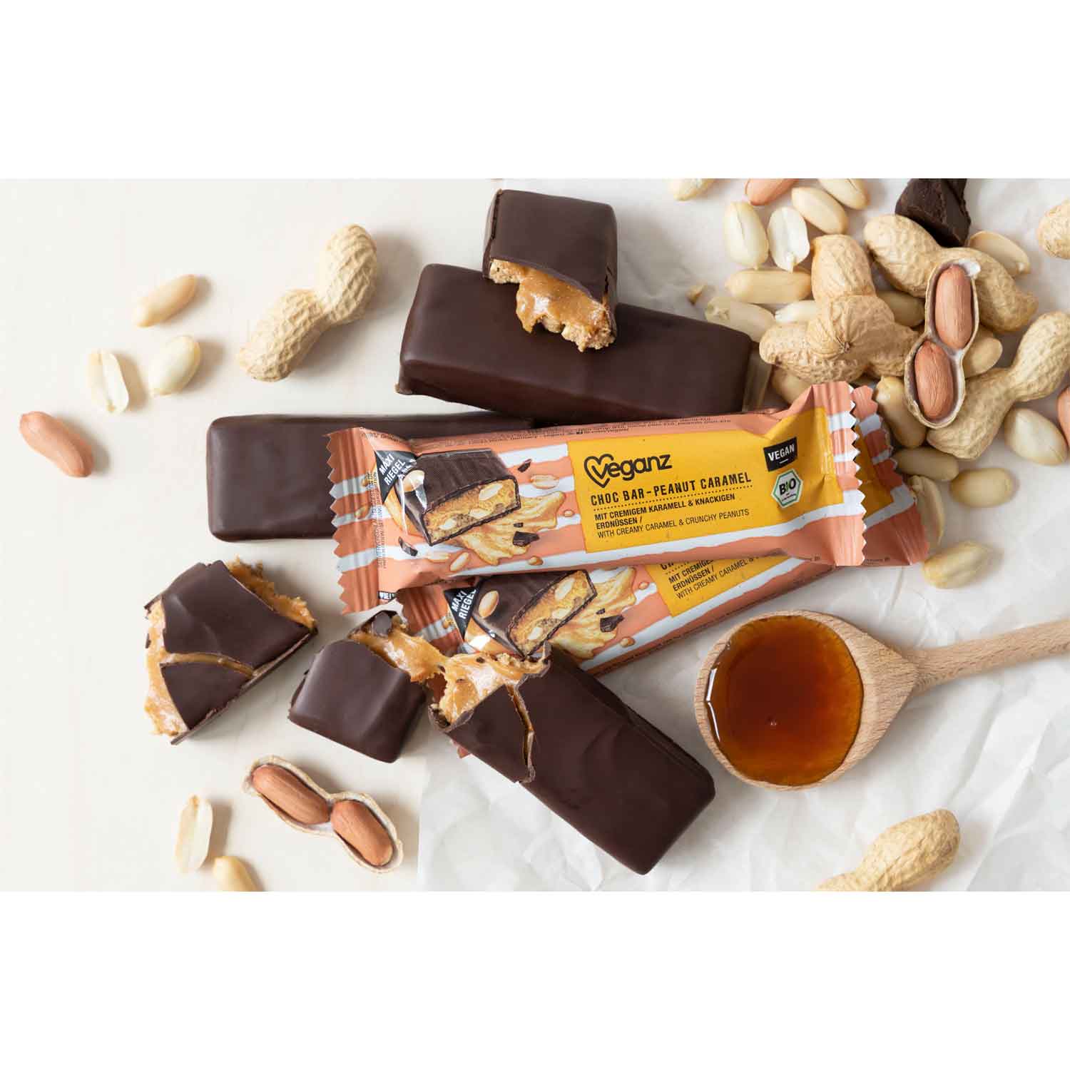 Veganz Choc Bar Peanut Caramel Bio 50g