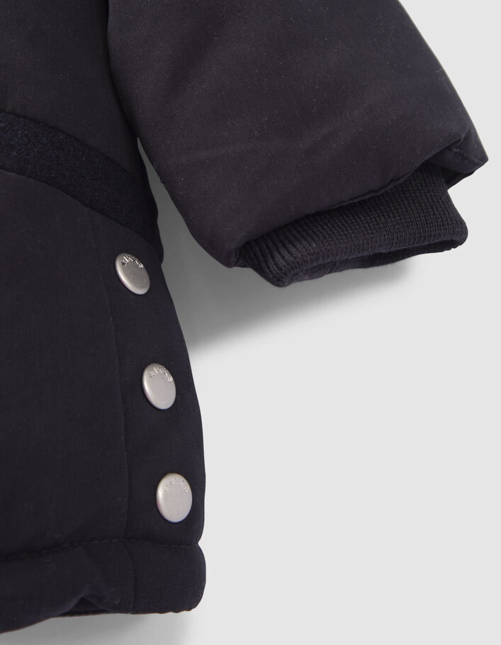 Parka marine fourrée à capuche bébé fille