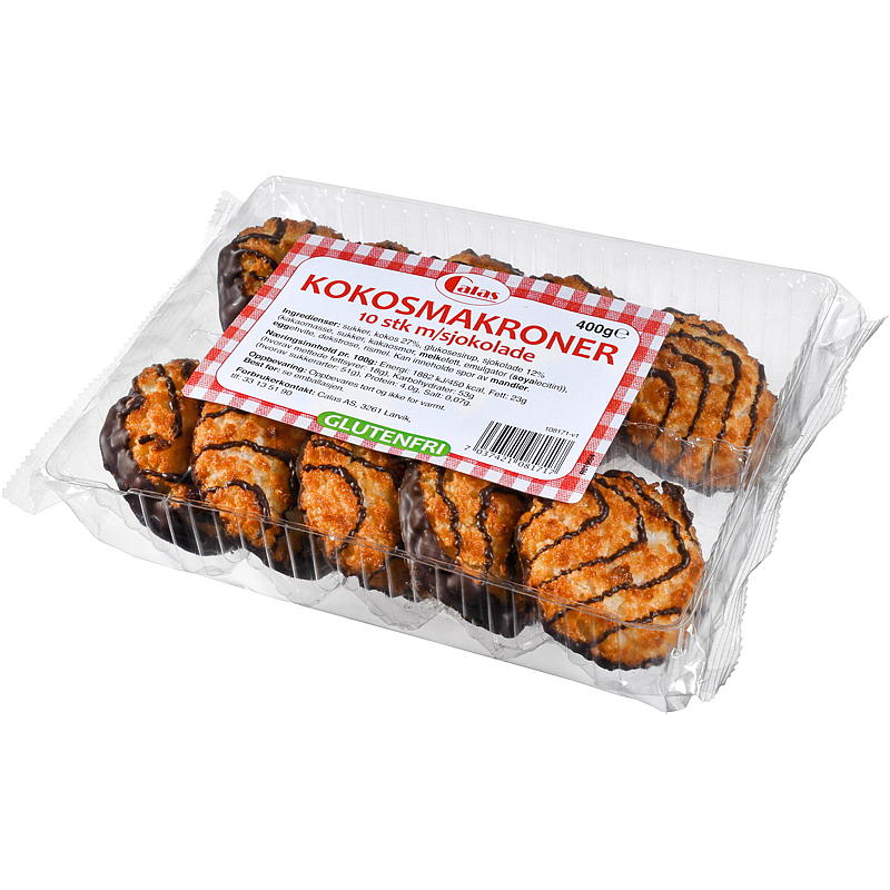 Kokosmakroner 400 g, med sjokolade