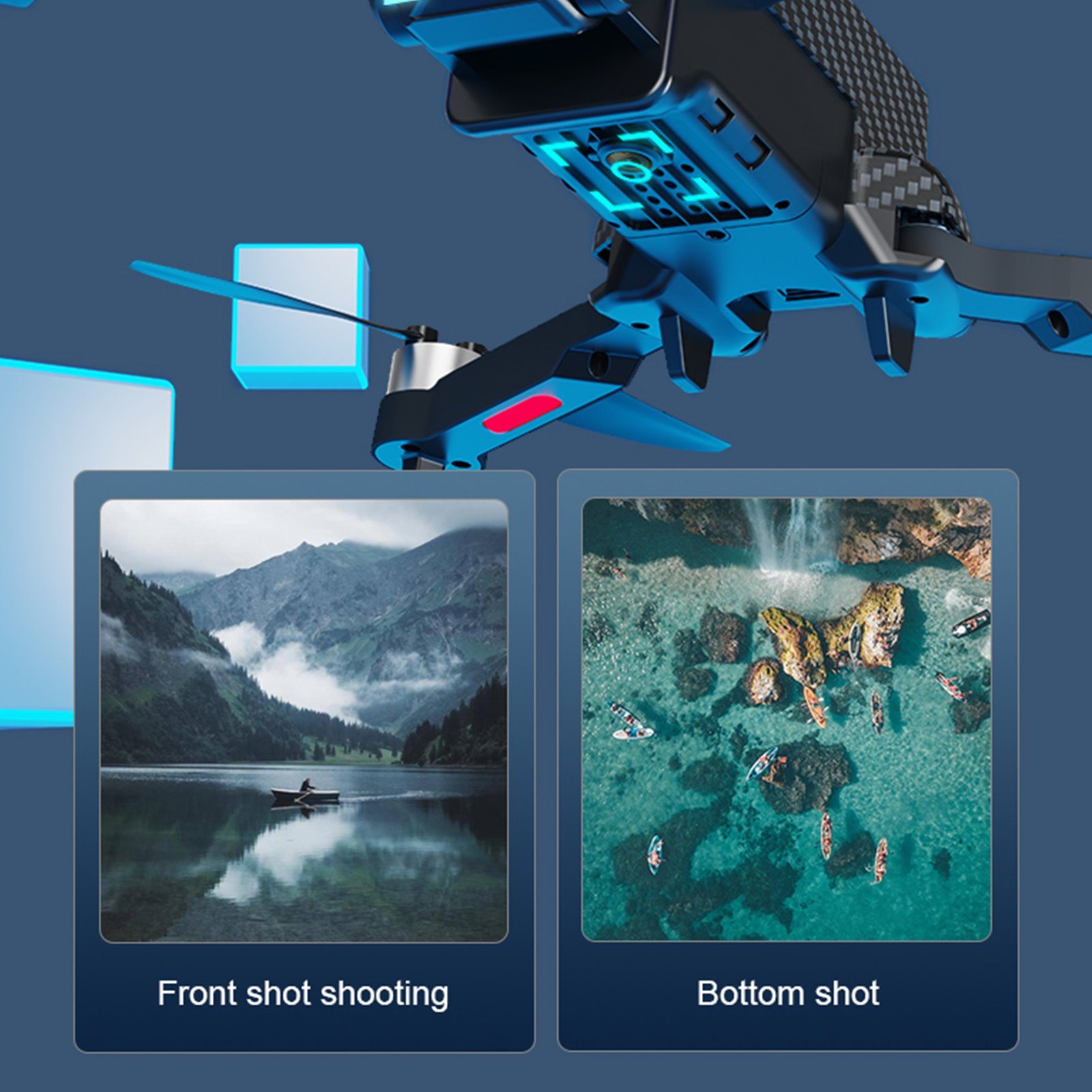 Rutaqian Luftdrohne Faltbar Ferngesteuertes Spielzeugflugzeug Spielzeug-Drohne (4K/6K, 4K-Dual-Kamera mit Anti-Störung und 360-Grad-Hindernisvermeidung, Quadcopter-Drohne mit bürstenlosem Motor und optischem Fluss)