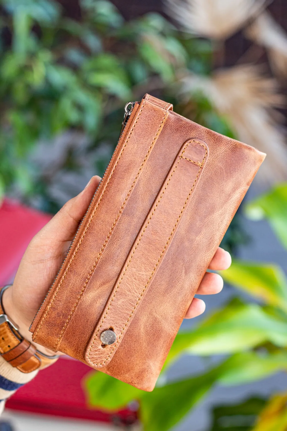 Garbalia  Unisex Tan Portfolio-Geldbörse