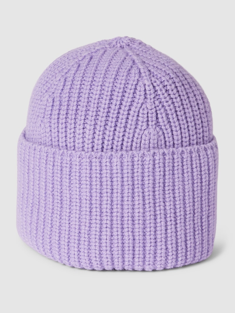 Beanie mit breitem Umschlag in flieder