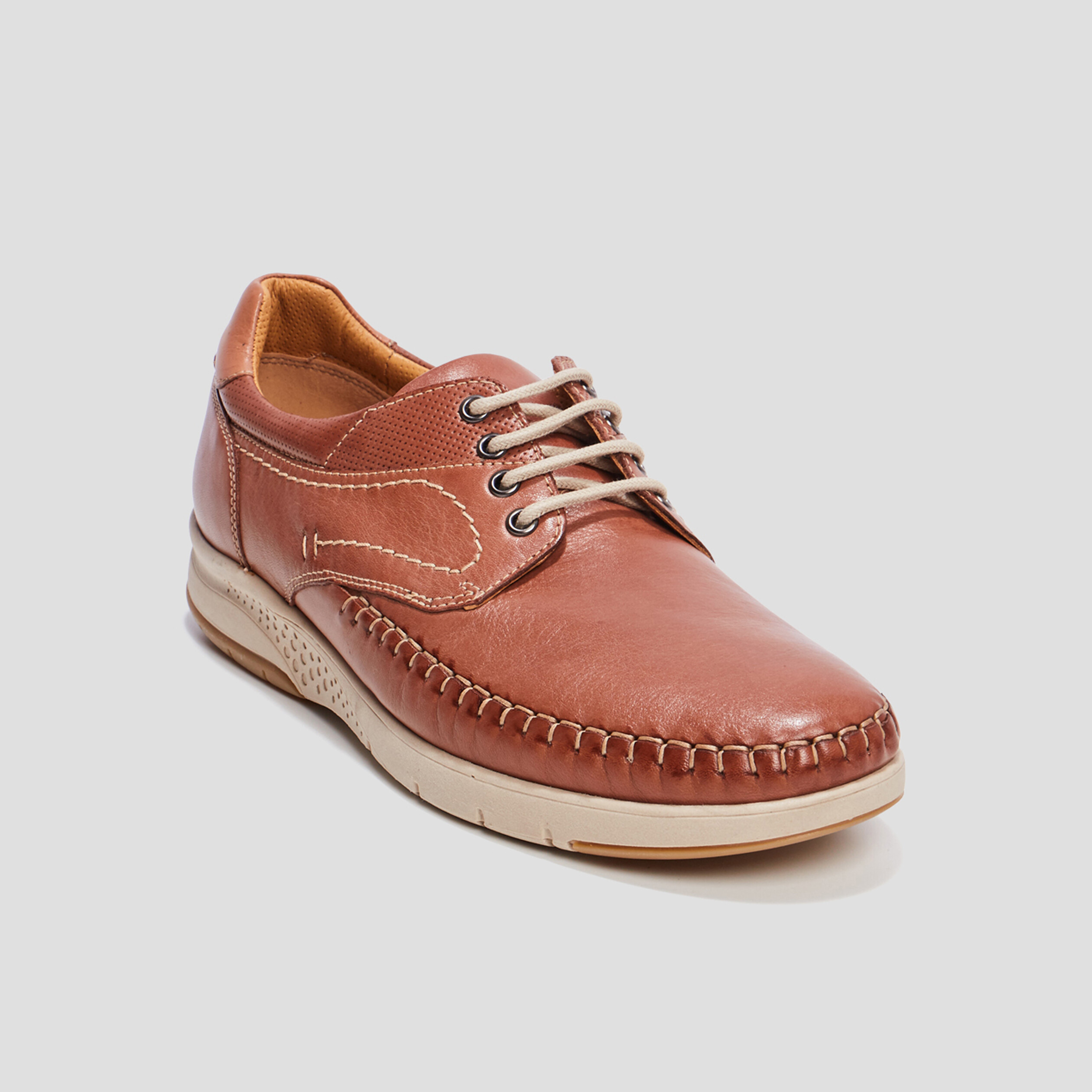 Derbies en cuir Walking marron homme | La Halle