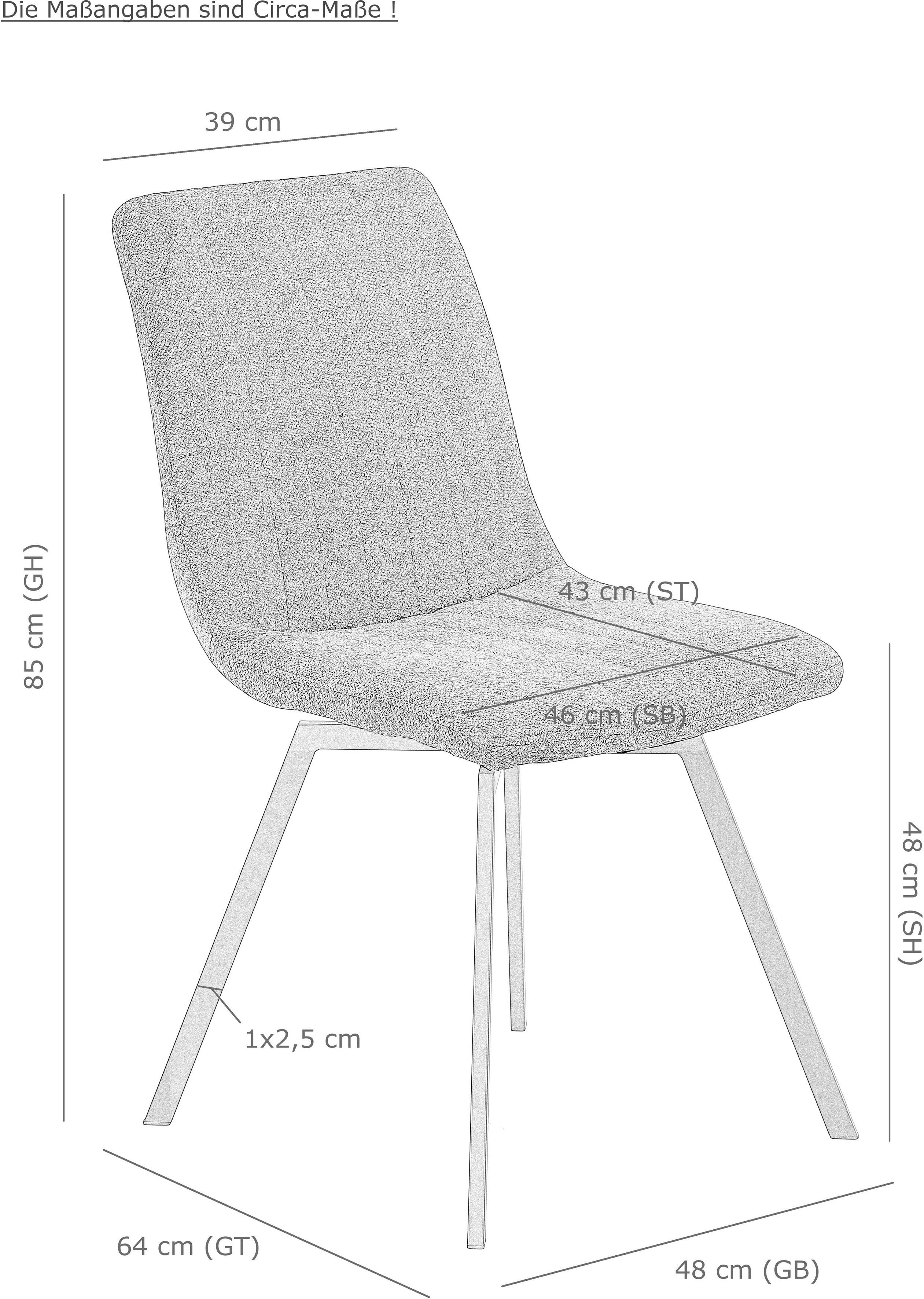 HELA 4-Fußstuhl MARION (Set, 2 St), 360° drehbar, Stoff in Boucleoptik, 2er und 4er Set