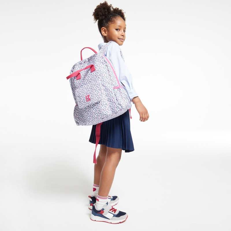Sac à dos déperlant spécial rentrée des classes blanc fille