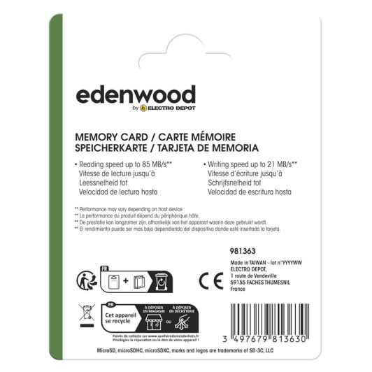 Adaptor card Micro SD EDENWOOD 256 GB