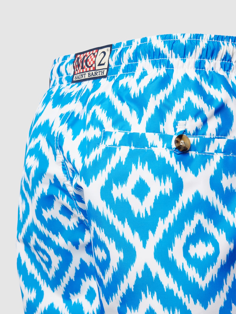 Badehose mit Allover-Print Modell 'CAPRESE' in royalblau