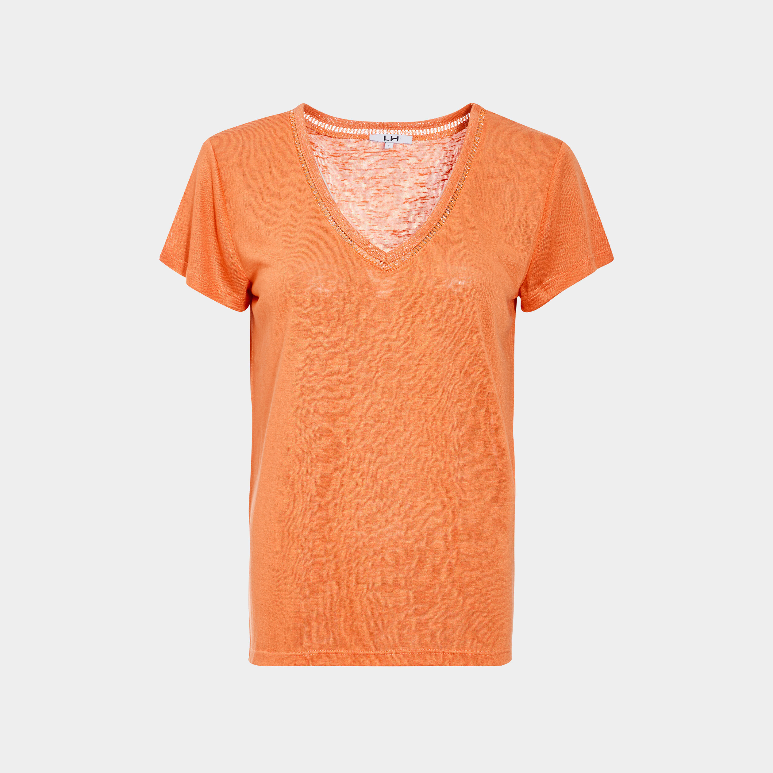 T-shirt à manches courtes orange corail femme | La Halle