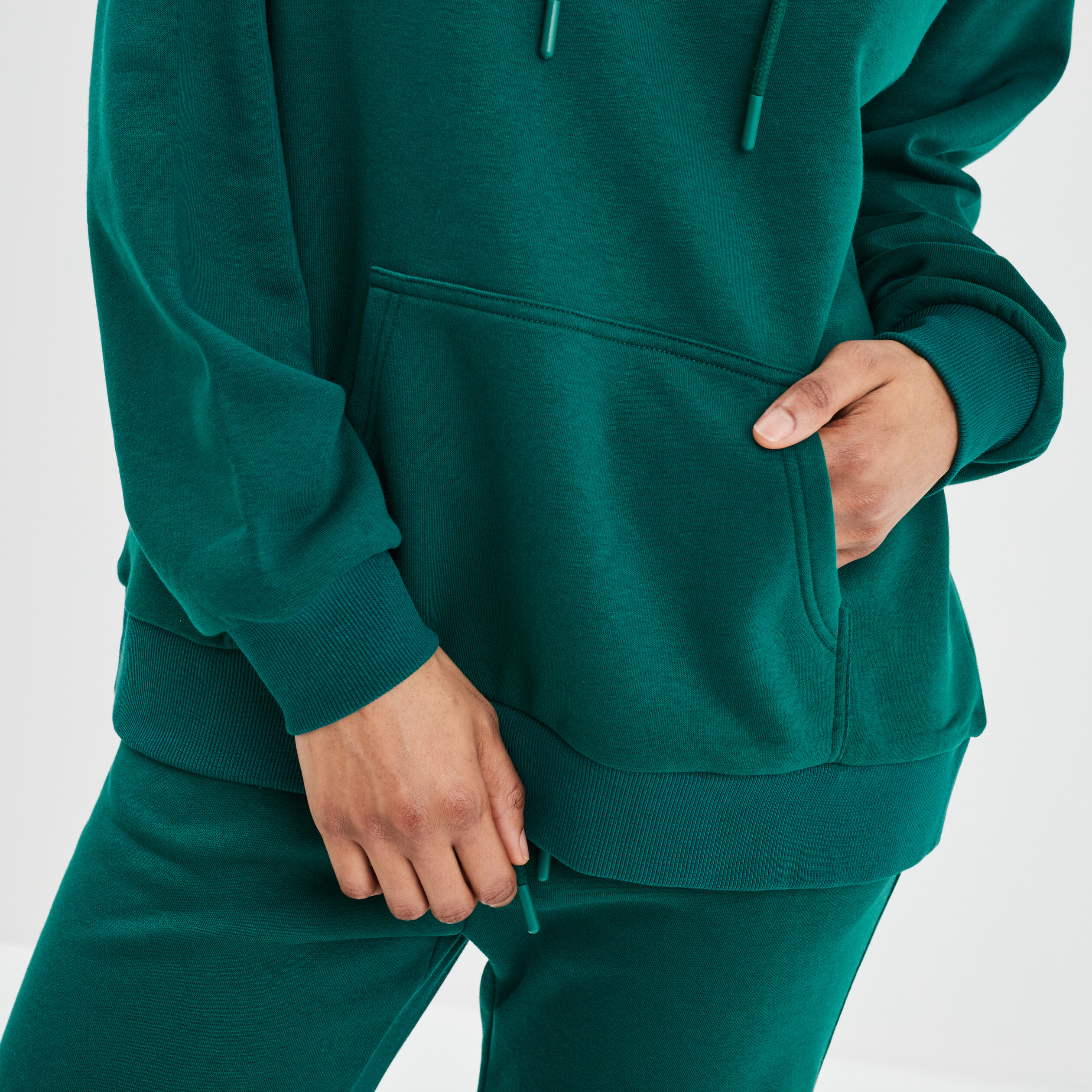 Sweat molleton à capuche hoodie vert émeraude femme | La Halle