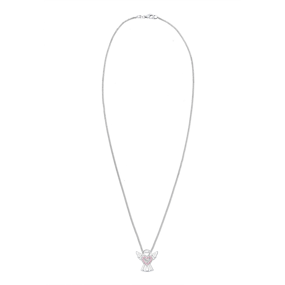 Elli Elli Collier Femme Coeur l'Ange Cristal - (925/1000) Argent collier