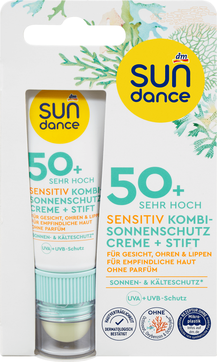 Sonnenschutz Kombi Gesicht Creme + Stift Sensitiv LSF50+, 20 ml
