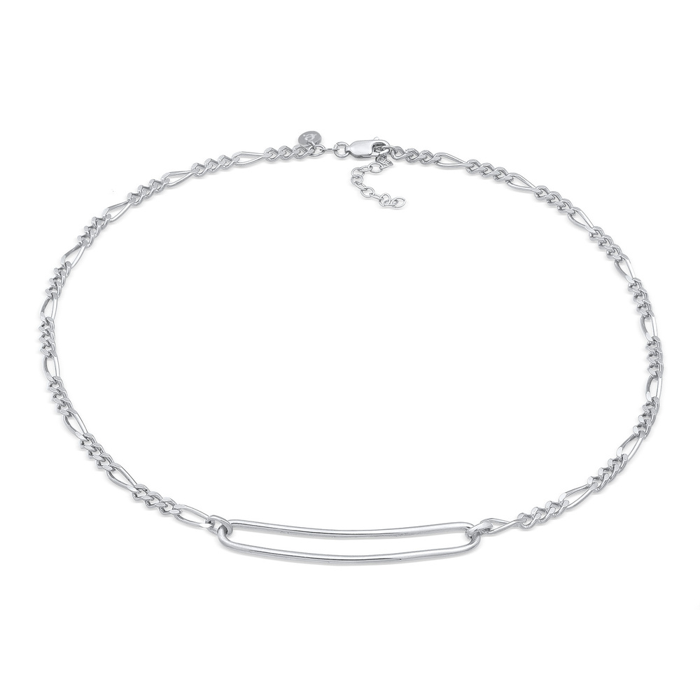 Elli PREMIUM Elli PREMIUM Collier Femmes Pendentif Ovale Figaro Tendance en Argent Sterling 92 collier