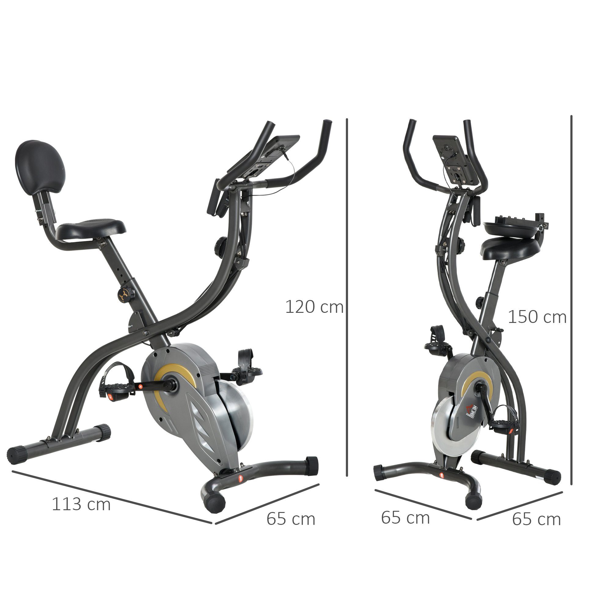 HOMCOM Heimtrainer 2-in-1 Fahrradtrainer