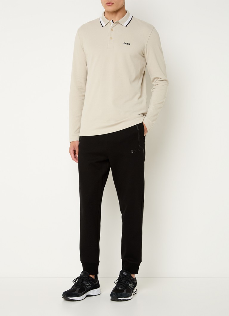 Polo HUGO BOSS Plisy de corte regular em algodão piqué com logotipo.