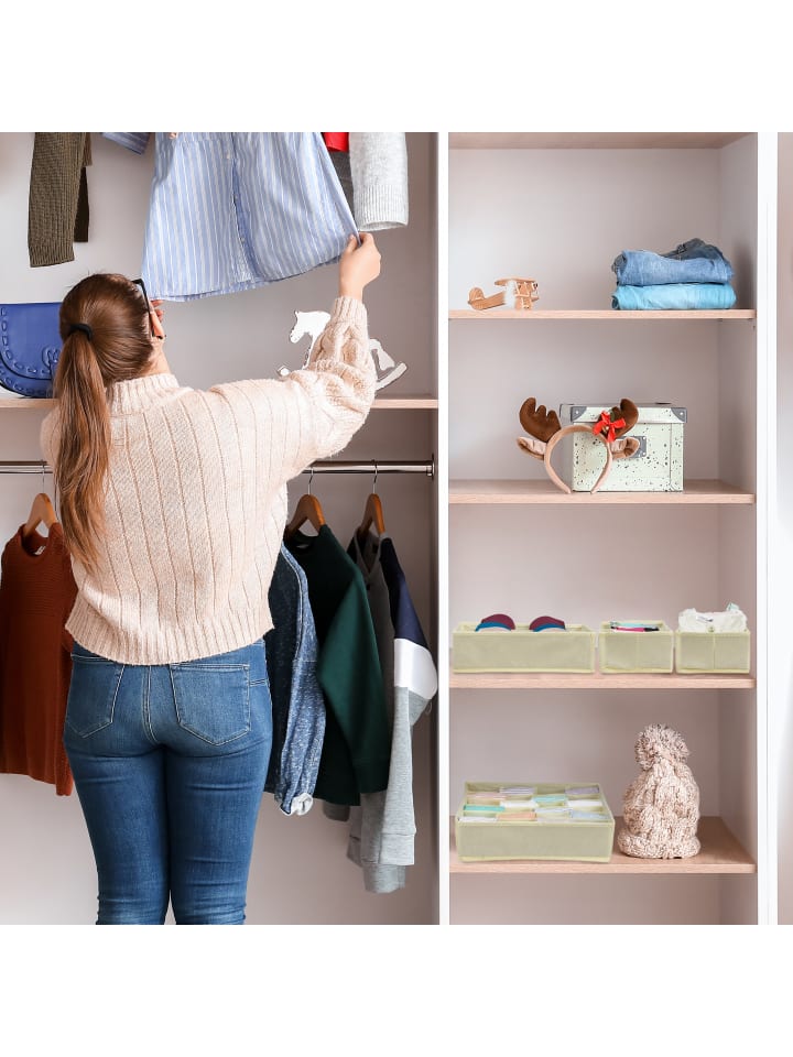 relaxdays 4 tlg. Unterwäsche Organizer in Dunkelgrau günstig kaufen onesize