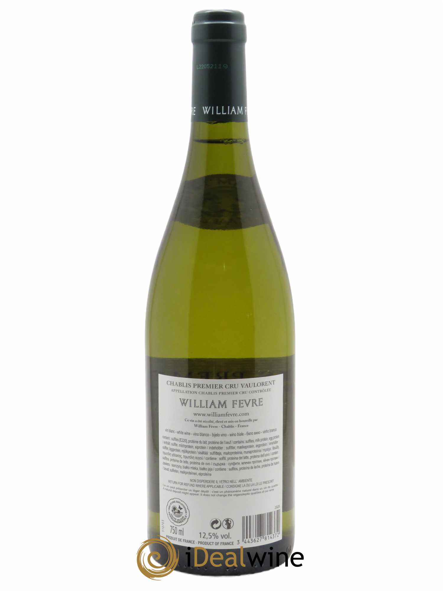 Chablis 1er Cru Vaulorent William Fèvre (Domaine)  2020 - Lot de 1 Bouteille
