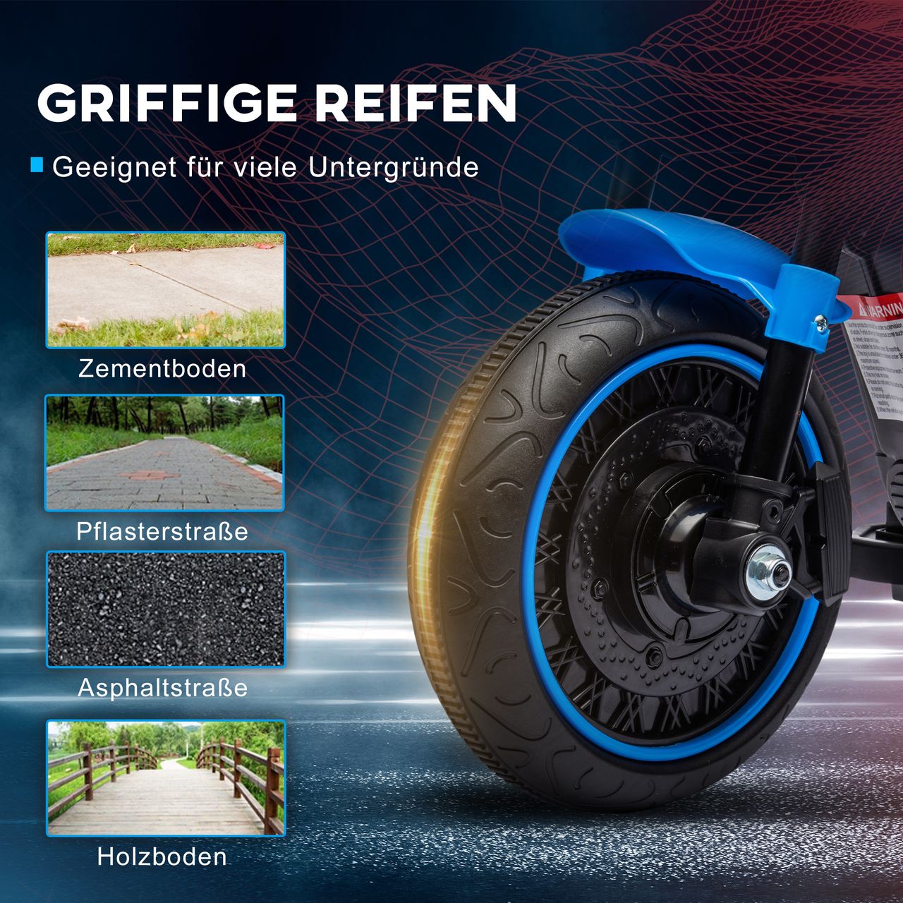 HOMCOM Kindermotorrad Elektro-Motorrad Elektrofahrzeug für 1,5-3 Jahre Kinder