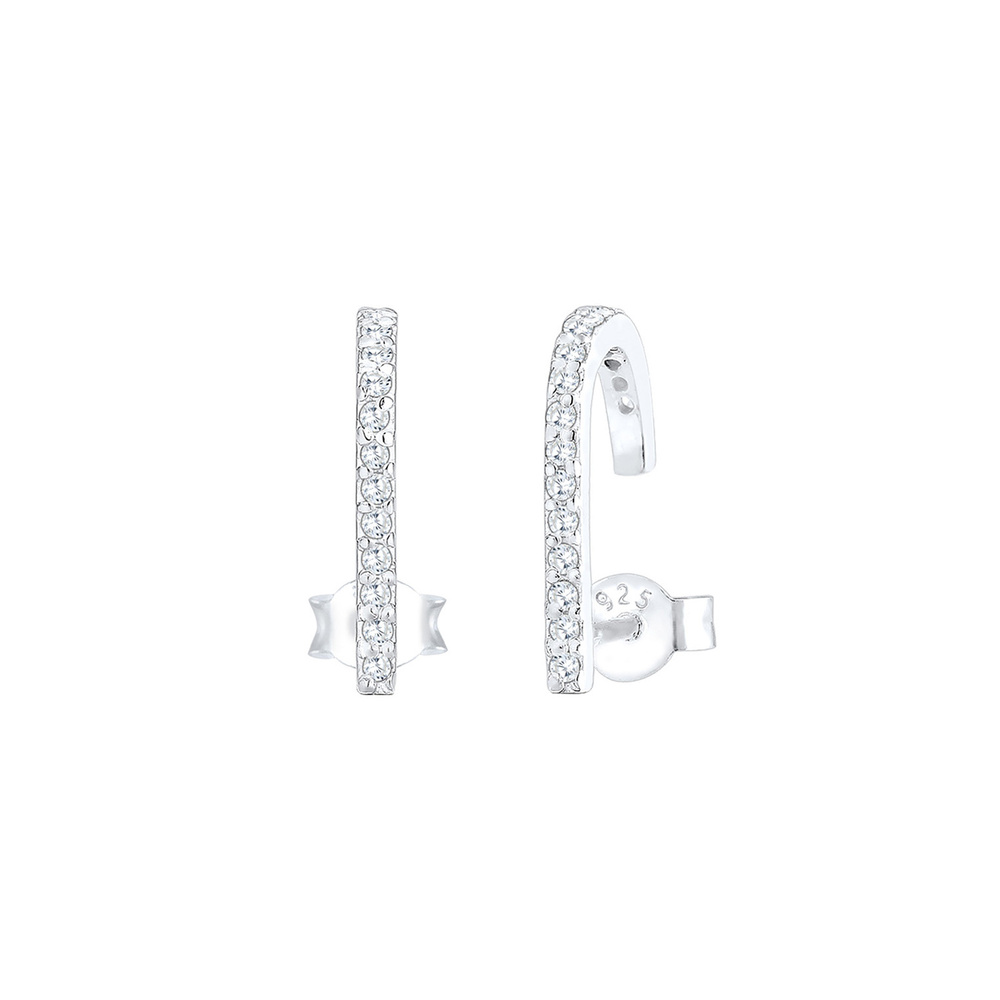 Elli Elli Boucles d'Oreilles Suspender Geo Minimal Zirkonia 925 Sterling Silber Boucles d'oreilles