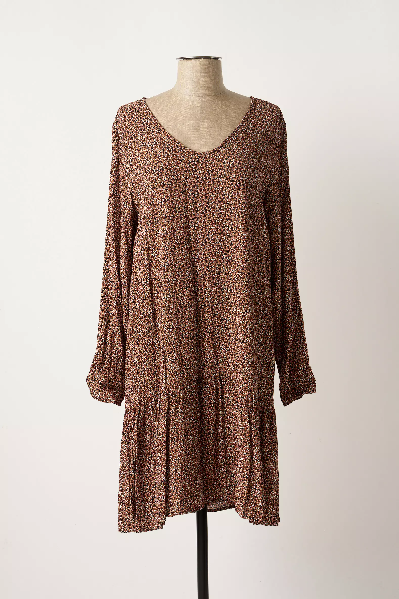 Ichi Robes Mi Longues Femme couleur marron