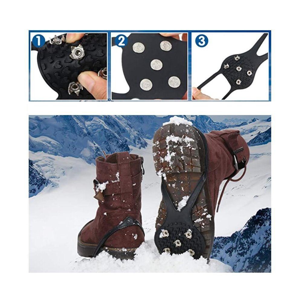 TUABUR Steigeisen Anti-Rutsch-Griffspikes-Set mit 5 Krallen und Anti-Rutsch-Spikes