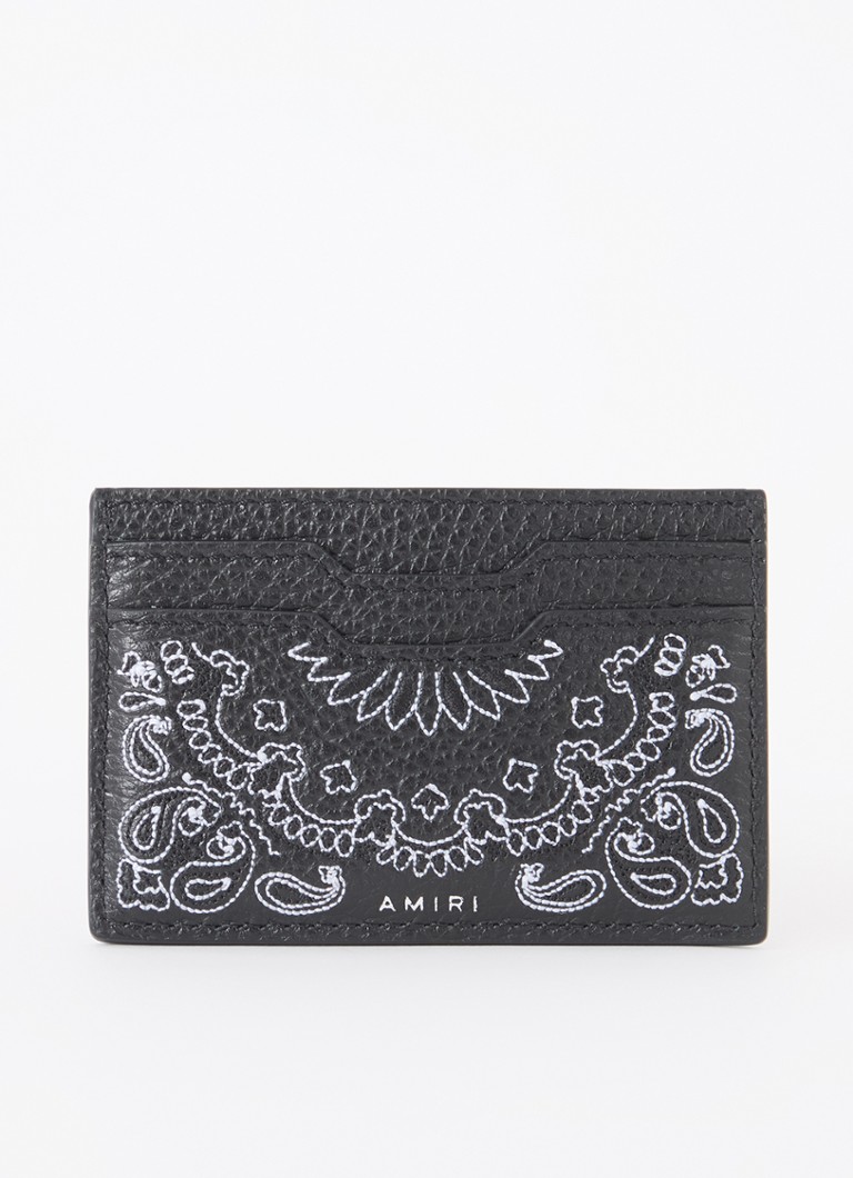 Porta-cartões bandana de couro AMIRI com estampa.