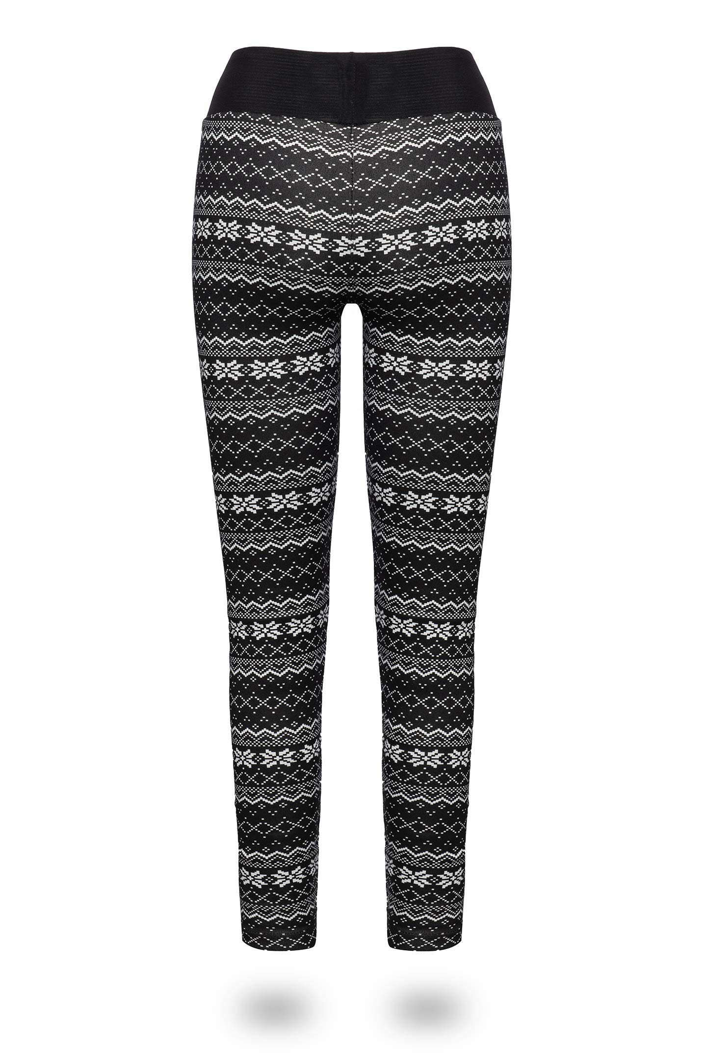 Kendindza Collection Thermoleggings Damen Winter gefüttert warm Innenfleece Winterhose Weihnachten High-Waist Thermoleggings