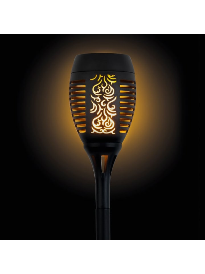 EASYmaxx Solar Fackel mit LED-Flammeneffekt - schwarz  Garten Deko günstig kaufen onesize