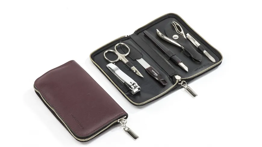 Manicure-Etui, 6-teilig Kunstleder braun braun