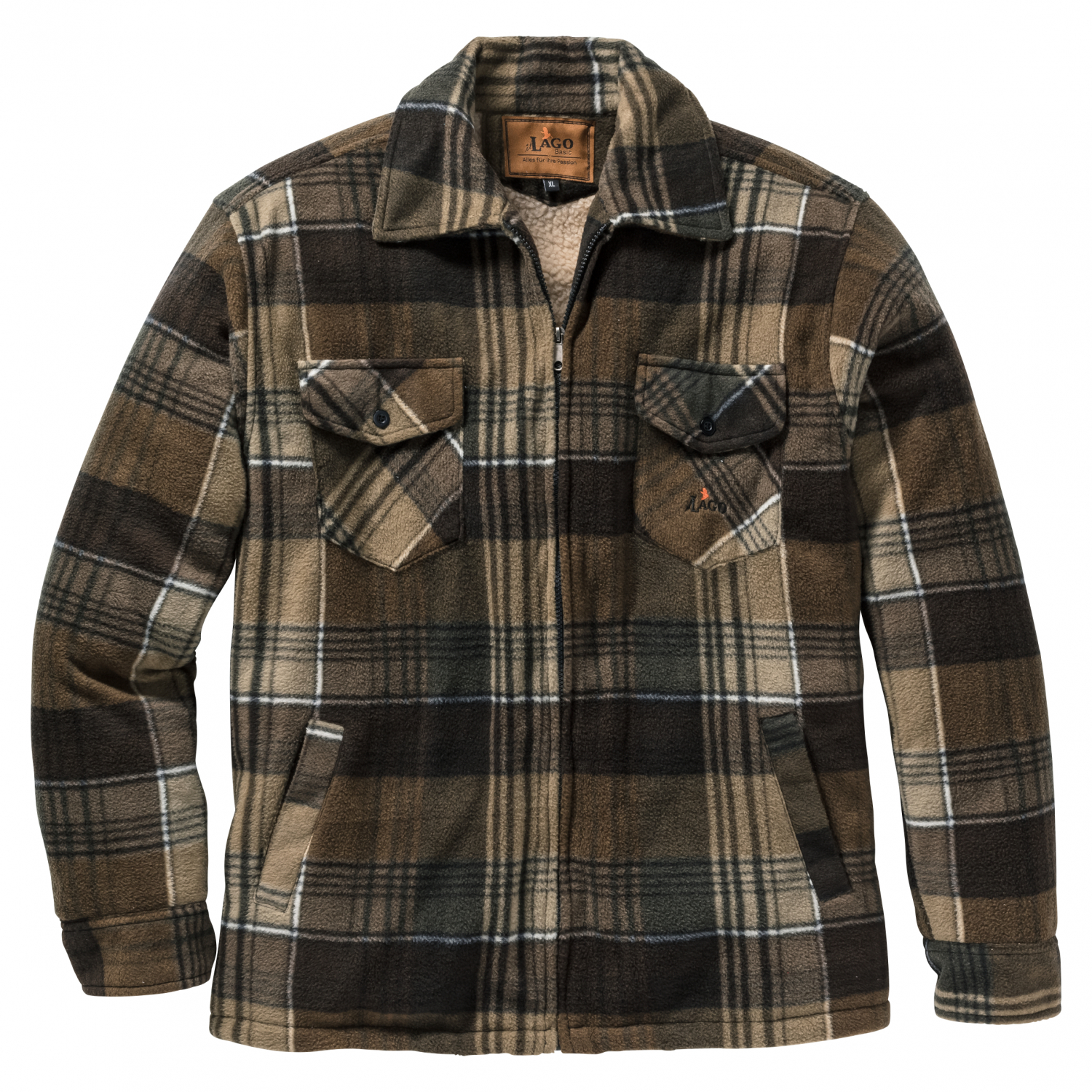 il Lago Basic Herren Fleecejacke Holzfäller