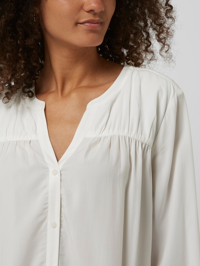 Longbluse aus Viskose-Lyocell-Mix in weiß
