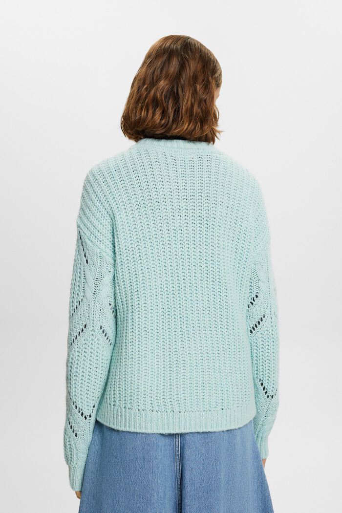 Offenmaschiger Pullover aus Wollmix