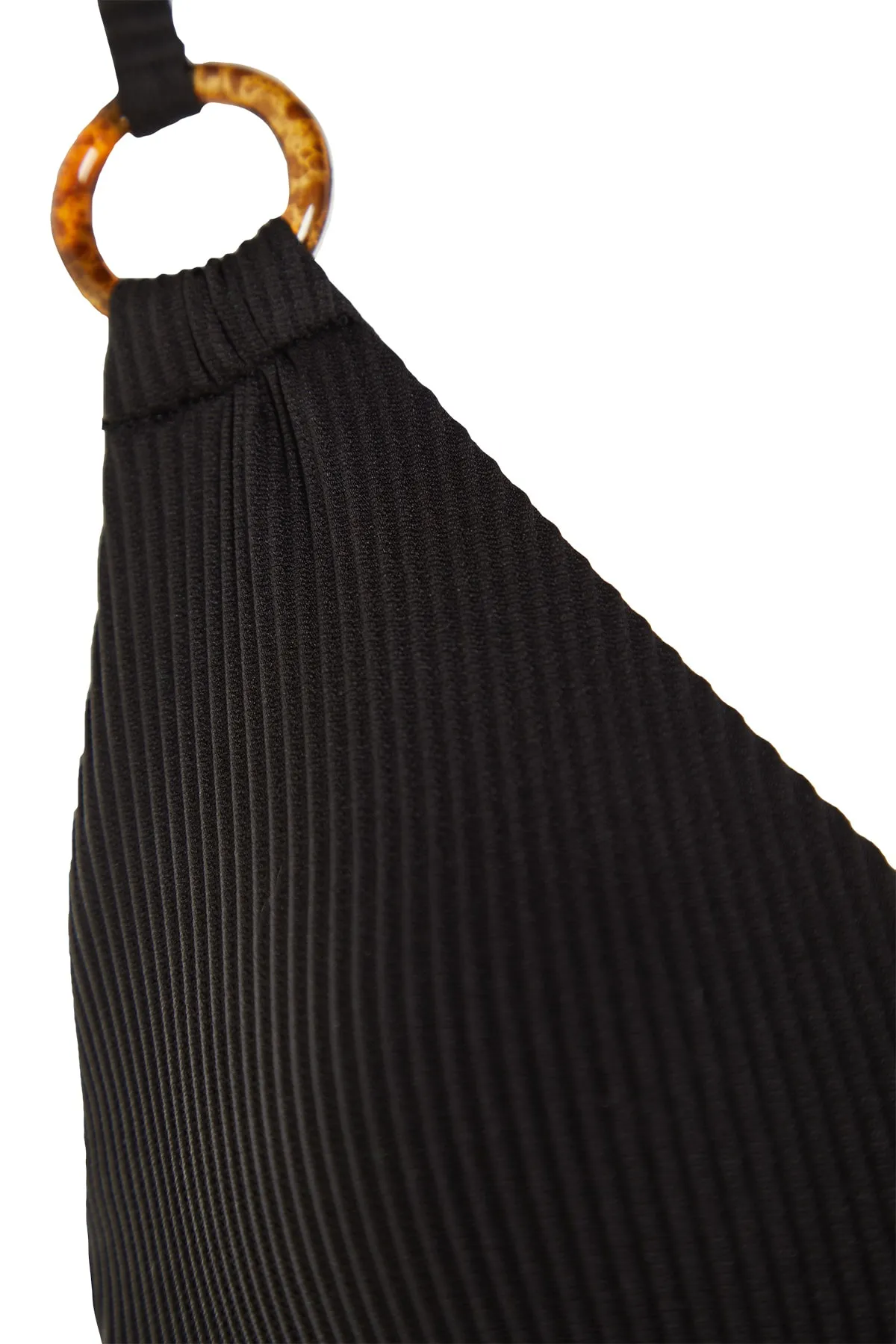 Trendyol Collection  Schwarzes Balconette-Bikinioberteil mit umgekehrtem V-Bügel und strukturiertem Bügel TBESS20BU0194