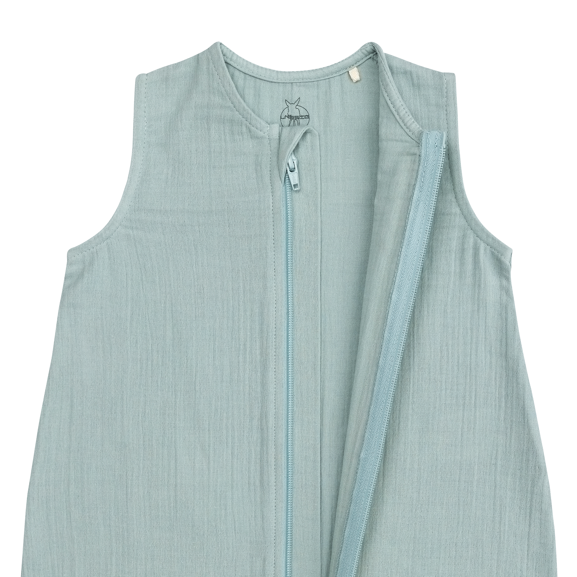 Musselin Kinder Schlafoverall 1 TOG - Bio Baumwolle, Silbergrau