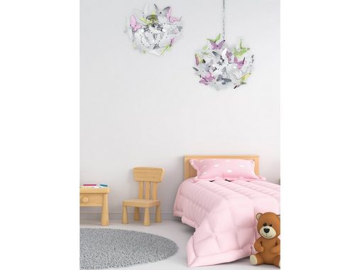 meineWunschleuchte LED Pendelleuchte, Dimmfunktion, LED wechselbar, Warmweiß, ausgefallene Designer-lampe hängend über-n Esstisch & Bett Bunt, Ø50cm