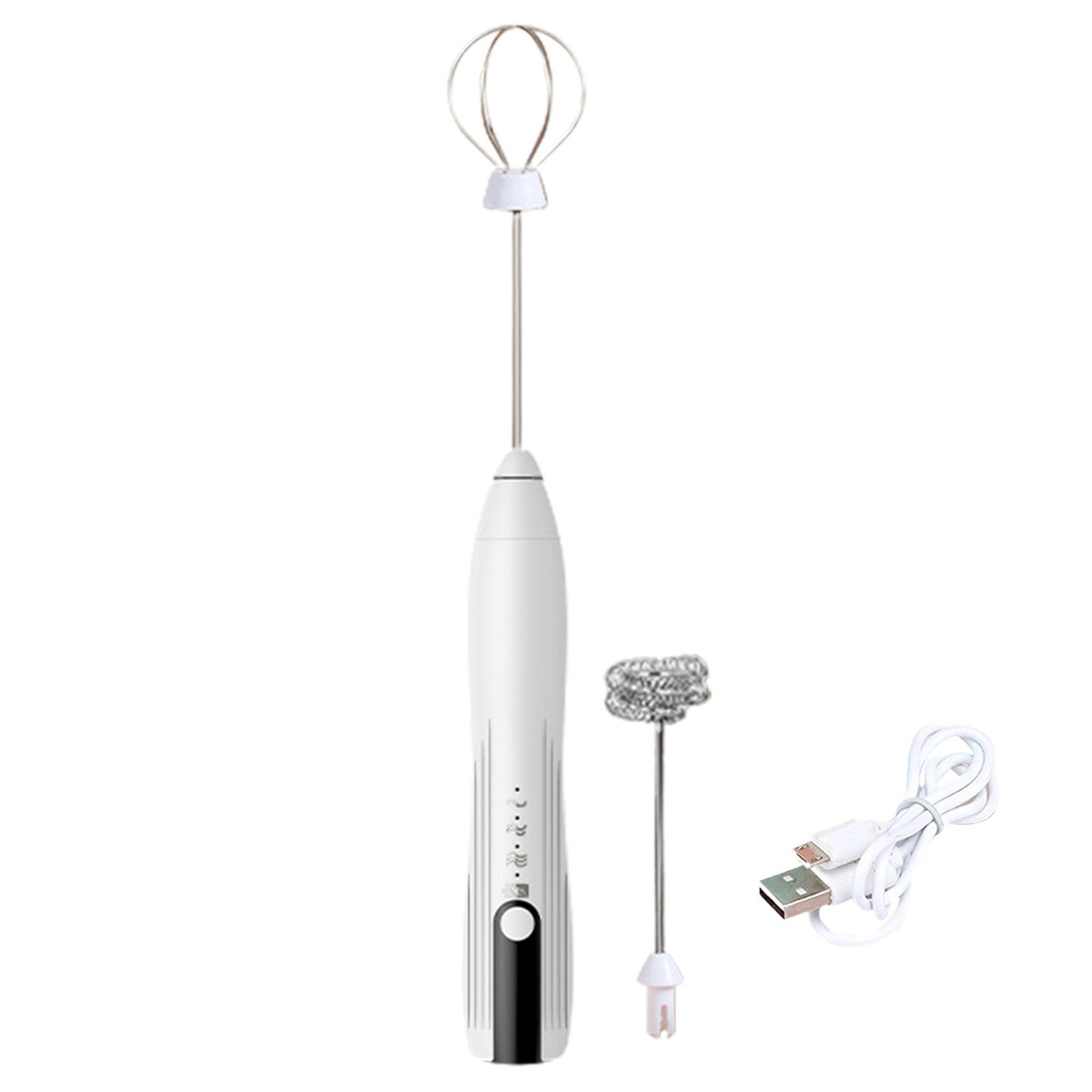 farfi Milchaufschäumer One-Key-Start-Handheld, leistungsstarker elektrischer Milchaufschäumer, einstellbare Geschwindigkeit,einfach zu säubern