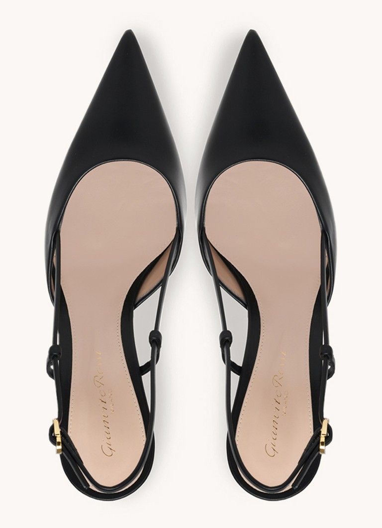 Pantofi cu toc slingback Gianvito Rossi Ascent din piele de vițel.