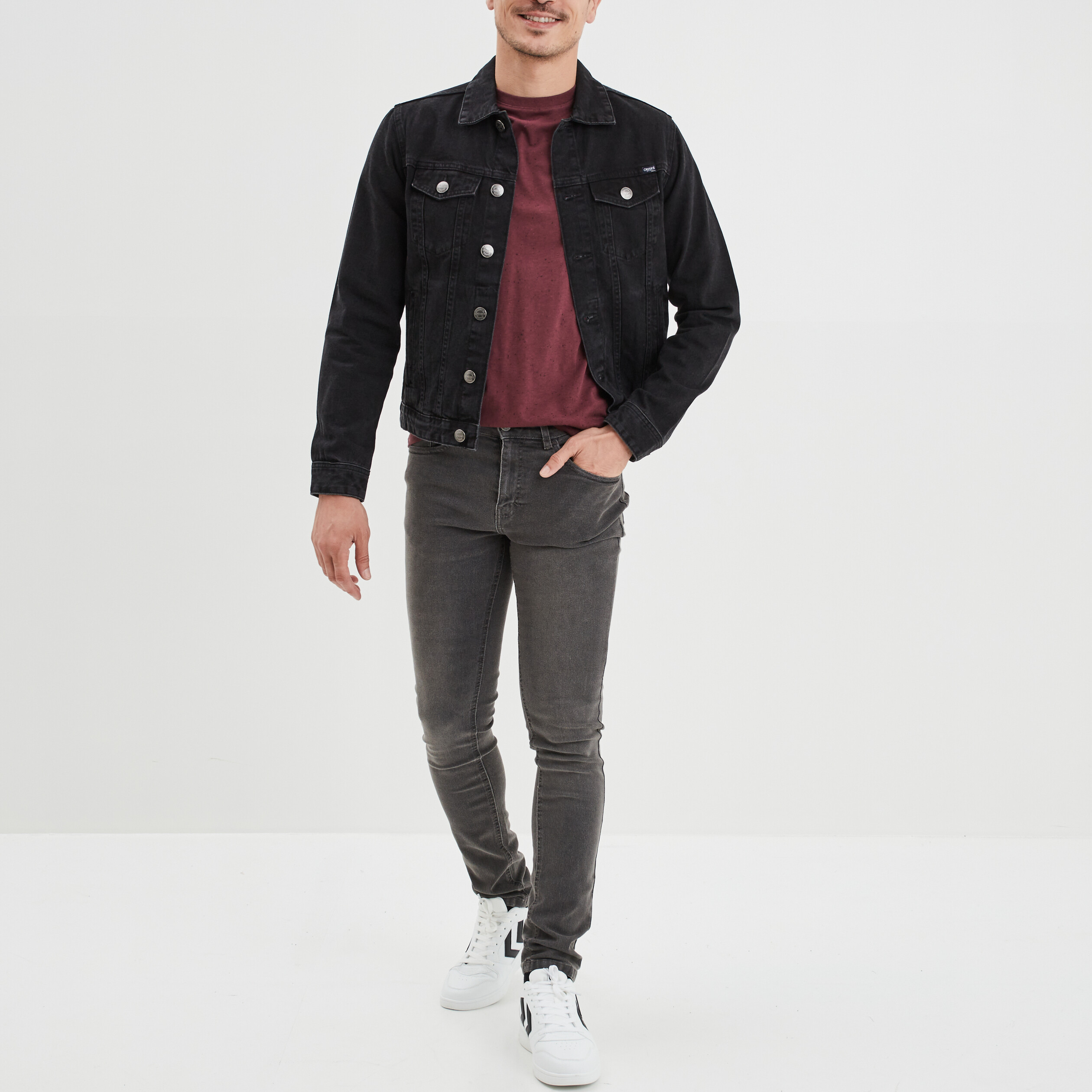 T-shirt manches courtes prune homme | La Halle