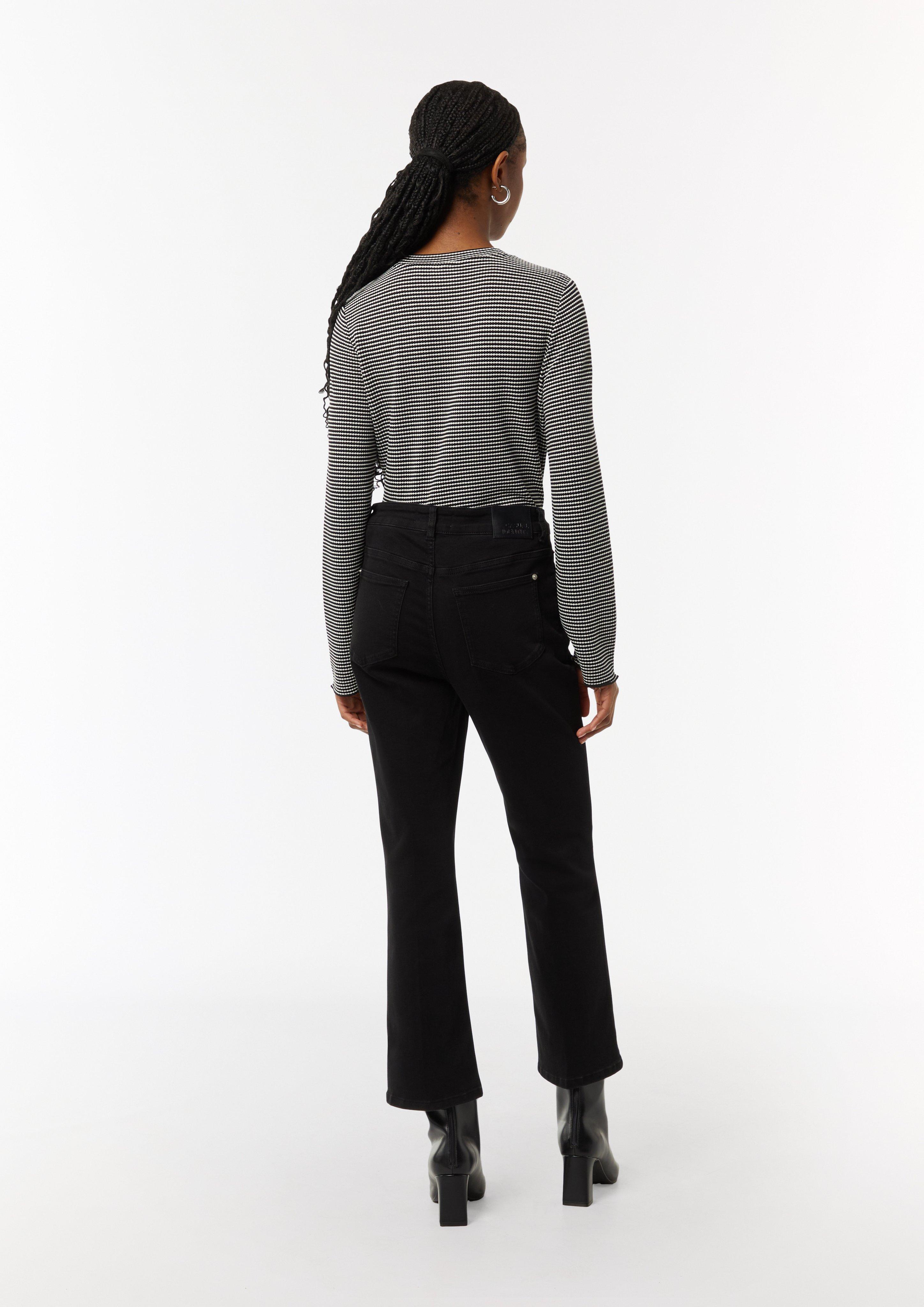 Flared-Leg-Jeans aus Baumwollstretch - schwarz