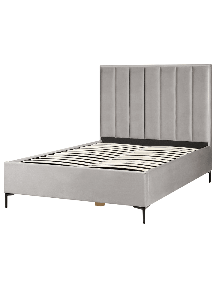 Beliani Schlafzimmer Set SEZANNE in Grau/Schwarz - (W) 150 x (H) 142 x (L) 215 cm günstig kaufen onesize