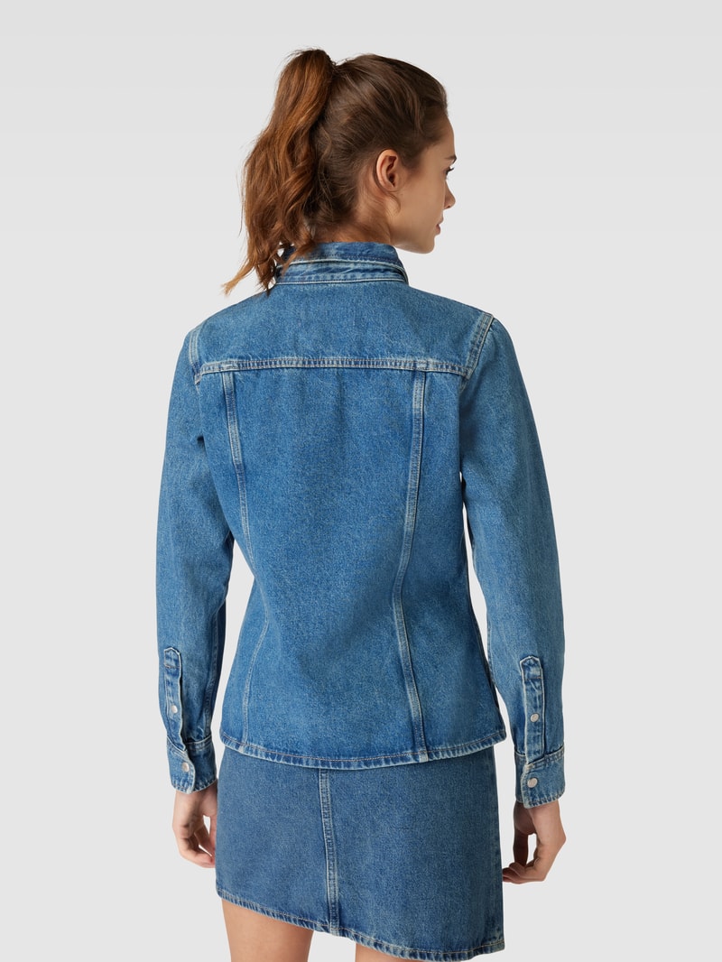 Jeansbluse mit Brusttasche in jeans