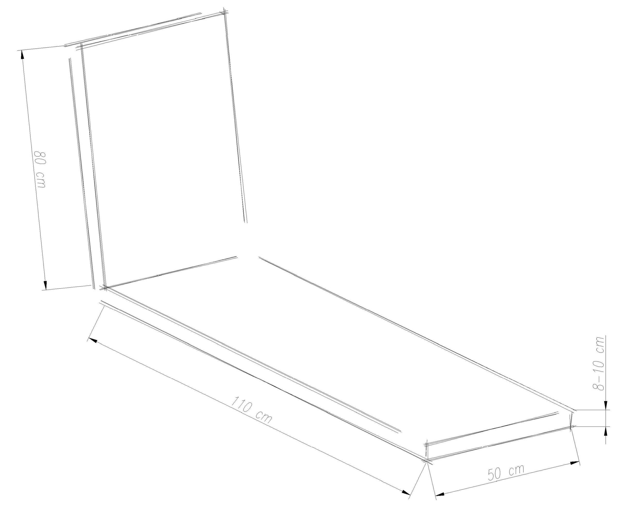 Home Feeling Liegenauflage Deckchair Sitzkissen Sitzpolster für Liege, 195x49 cm hellgrau